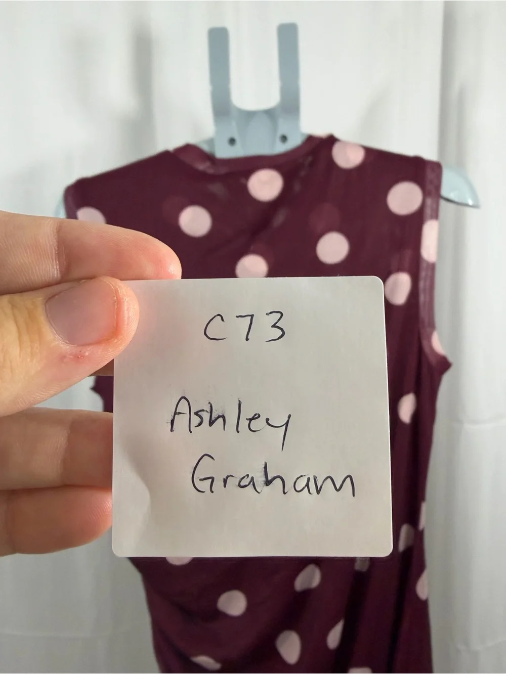 NWT Ashley Graham Women’s Size 0X Purple Sleeveless Polka Dot Dress